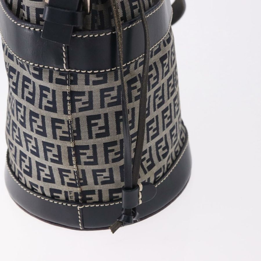 【日本直送】FENDI Zucchino帆布手提包/單肩包/海軍藍/銀色 正品 185672A-8