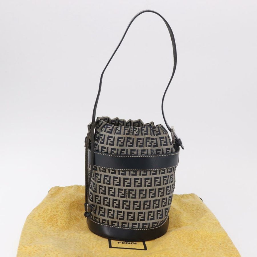 【日本直送】FENDI Zucchino帆布手提包/單肩包/海軍藍/銀色 正品 185672A-11