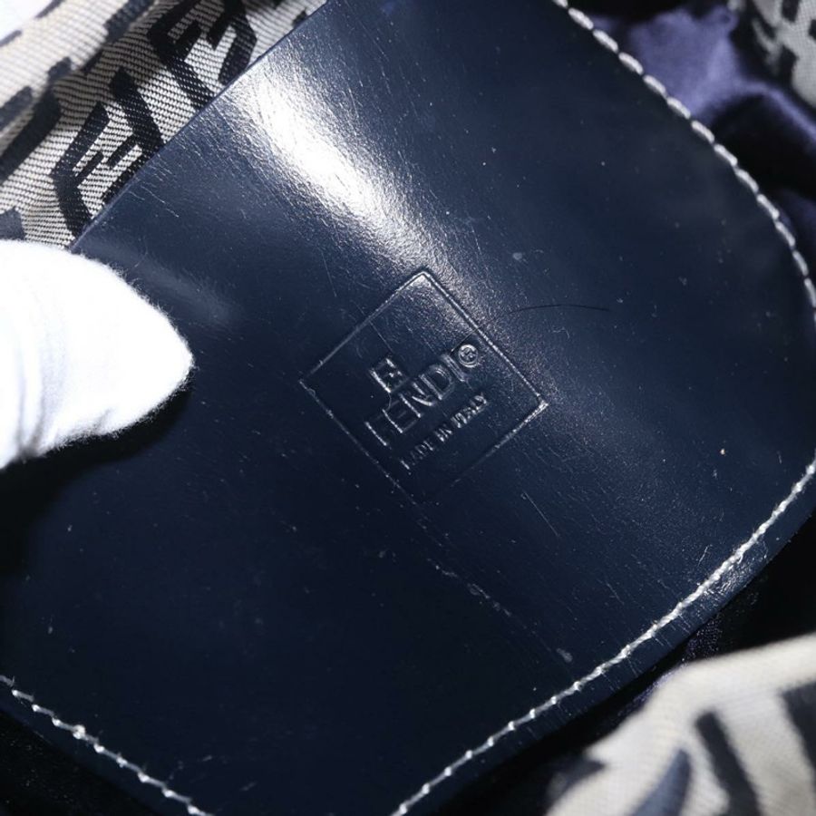 【日本直送】FENDI Zucchino帆布手提包/單肩包/海軍藍/銀色 正品 185672A-18