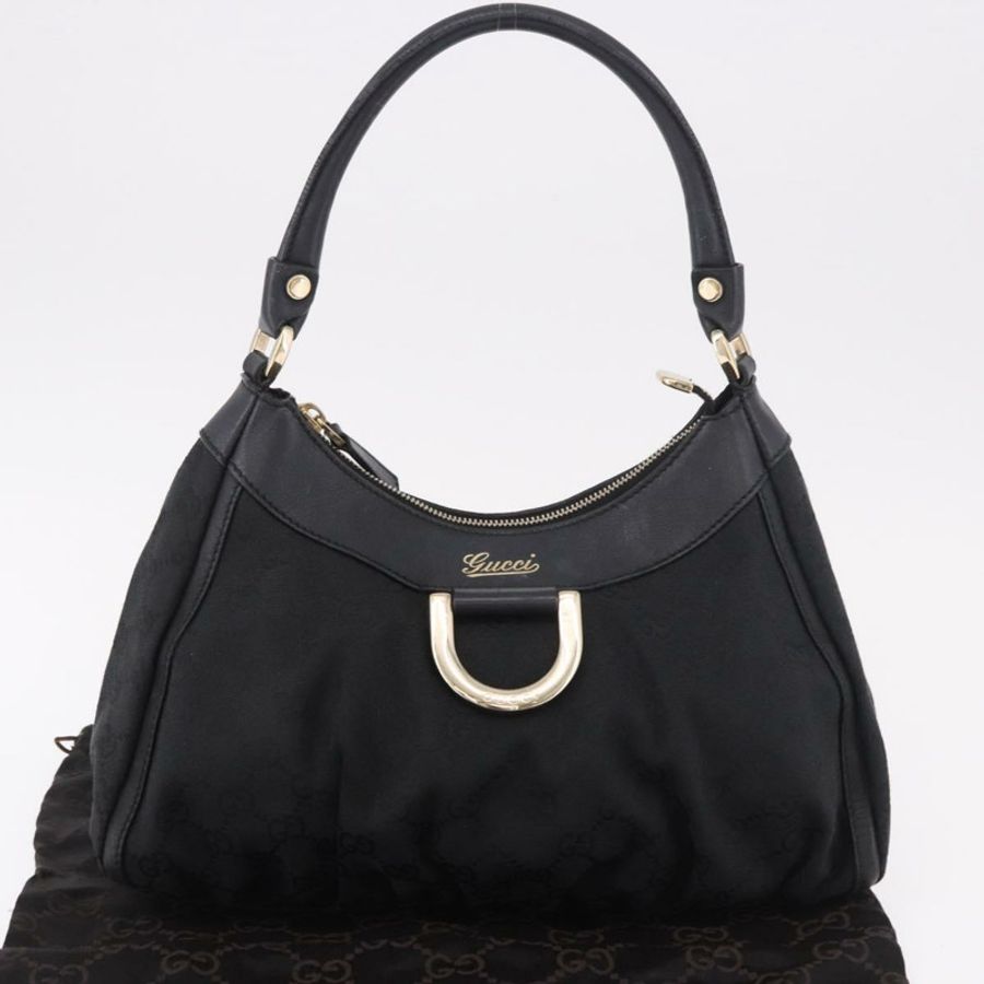 【日本直送】GUCCI GG帆布Abbey單肩包 黑色 金色 190525 正品 185668V-11