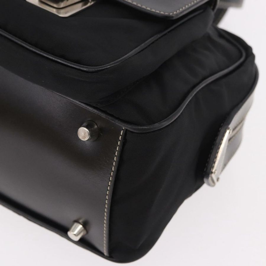 【日本直送】PRADA 單肩包 尼龍 黑色 銀色 正品 185658SAM-15