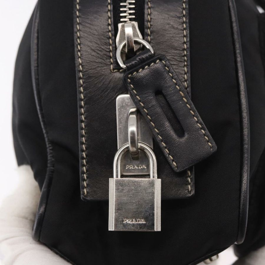 【日本直送】PRADA 單肩包 尼龍 黑色 銀色 正品 185658SAM-18