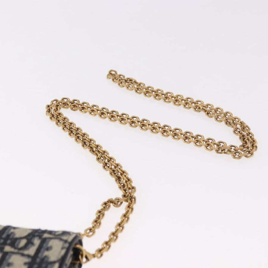 【日本直送】Christian Dior Trotter帆布馬鞍鏈手機支架 海軍藍/金色 正品 185492M-6