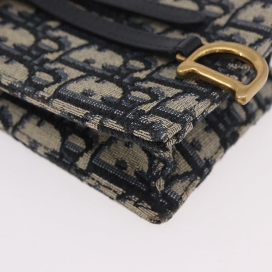 【日本直送】Christian Dior Trotter帆布馬鞍鏈手機支架 海軍藍/金色 正品 185492M-7