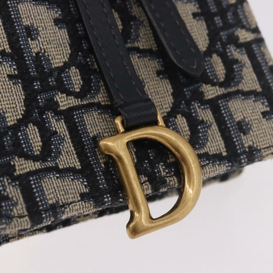 【日本直送】Christian Dior Trotter帆布馬鞍鏈手機支架 海軍藍/金色 正品 185492M-8