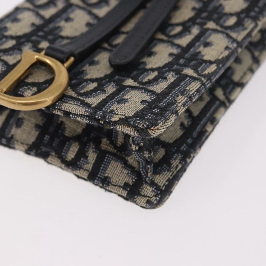 【日本直送】Christian Dior Trotter帆布馬鞍鏈手機支架 海軍藍/金色 正品 185492M-13