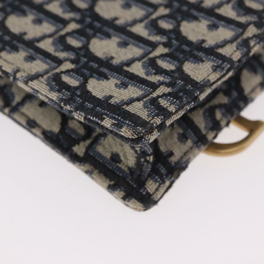 【日本直送】Christian Dior Trotter帆布馬鞍鏈手機支架 海軍藍/金色 正品 185492M-14
