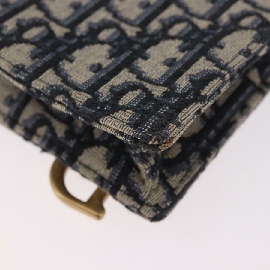 【日本直送】Christian Dior Trotter帆布馬鞍鏈手機支架 海軍藍/金色 正品 185492M-15