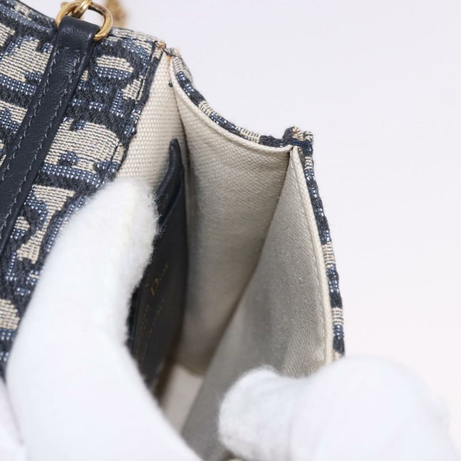 【日本直送】Christian Dior Trotter帆布馬鞍鏈手機支架 海軍藍/金色 正品 185492M-17
