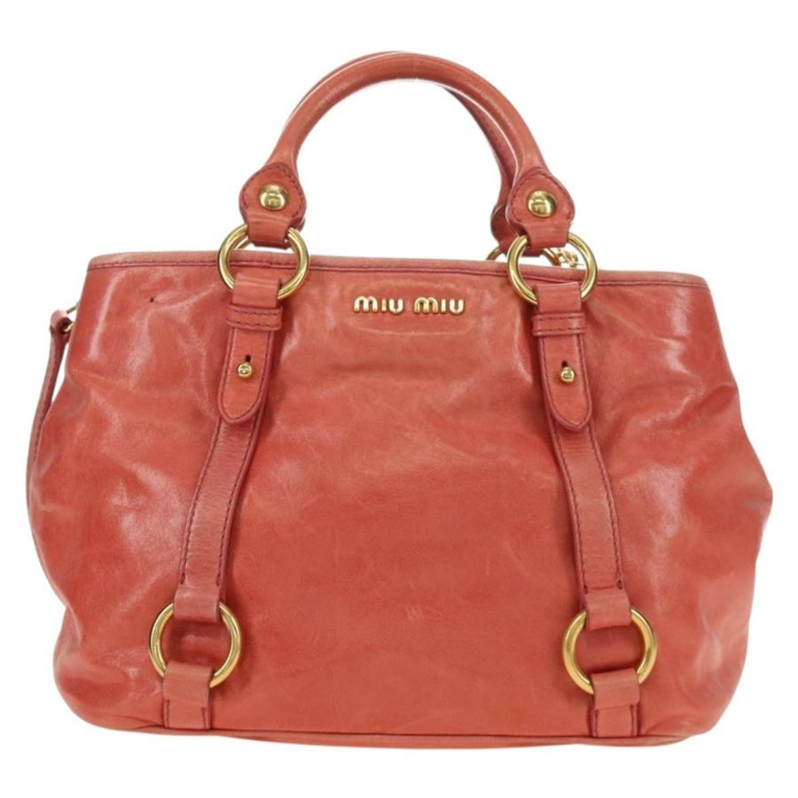 【日本直送】Miu Miu 手提包 皮革 兩用 粉金配色 正品 am11877SAV-12