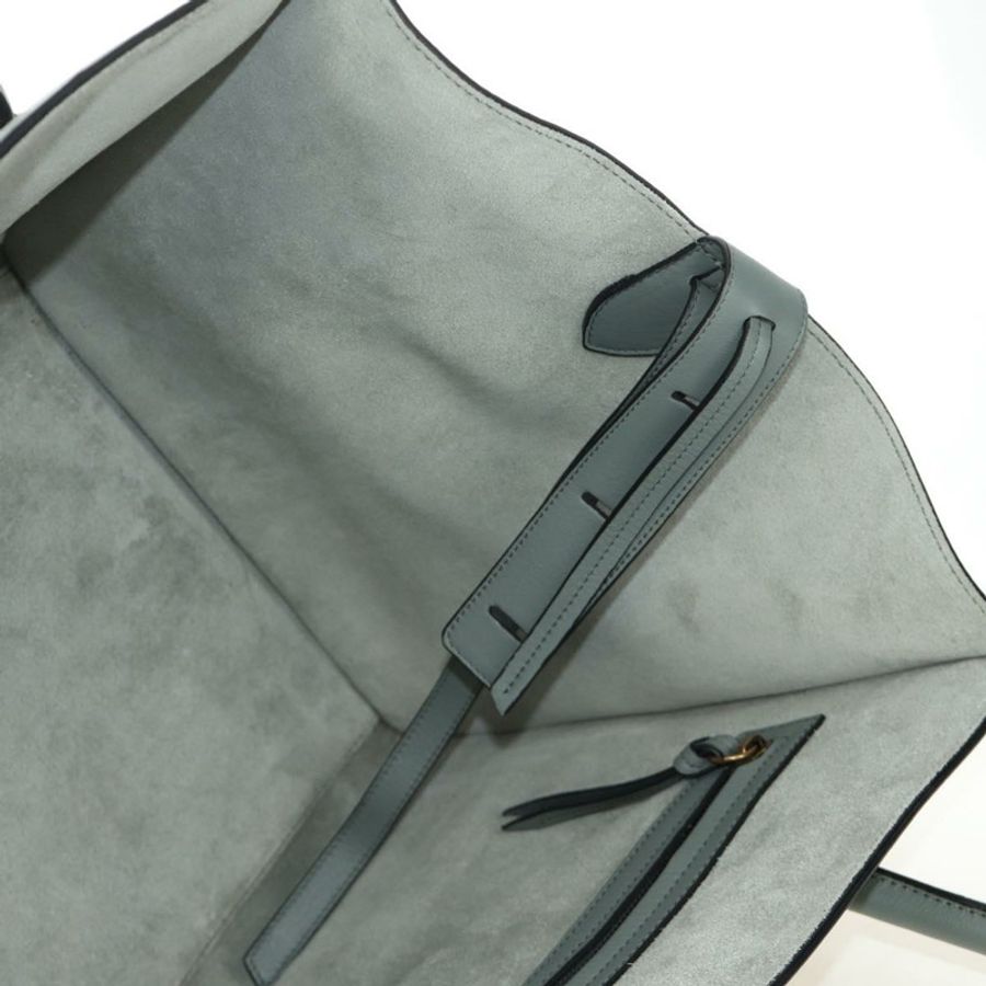 【日本直送】CELINE Luggage 小方形 Phantom 手提包,皮革材質,灰色金色,正品 am11897M-19