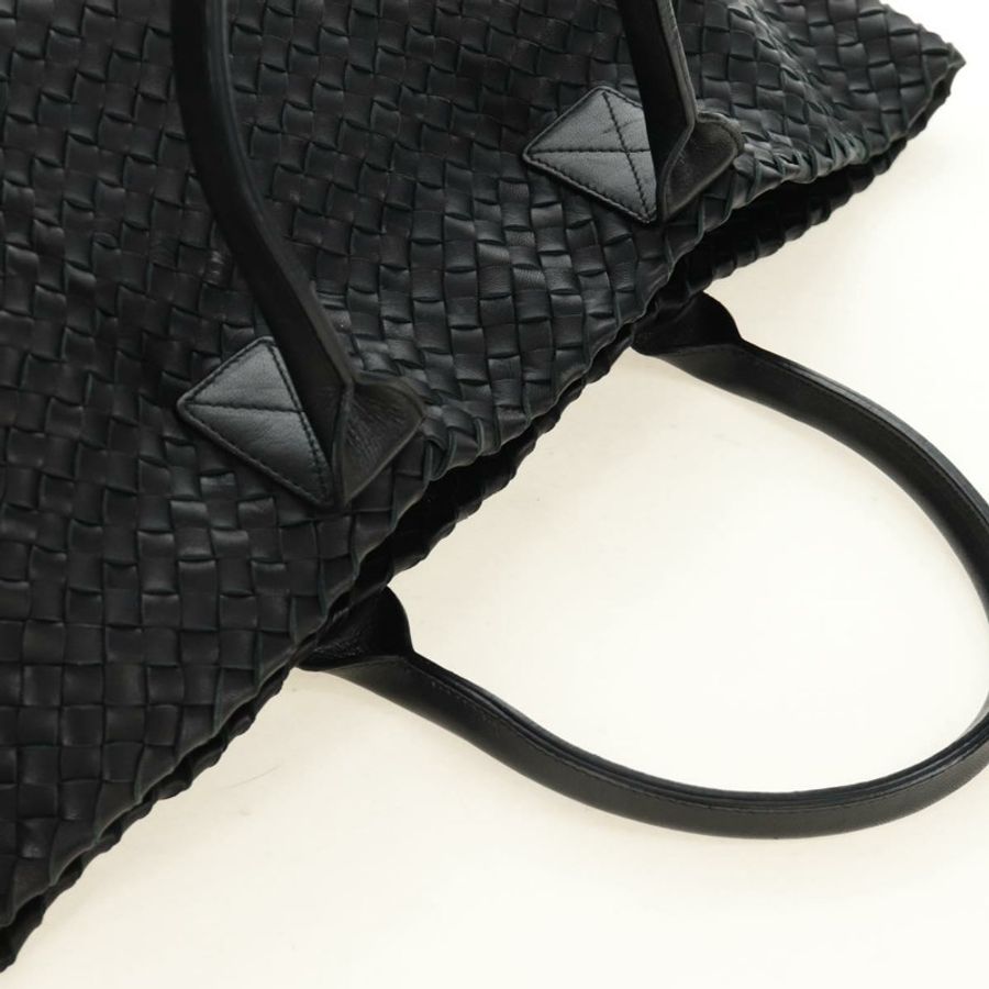【日本直送】BOTTEGA VENETA INTRECCIATO Cabas PM 手提包,黑色真皮,正品 am11891SM-5