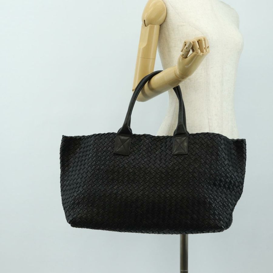 【日本直送】BOTTEGA VENETA INTRECCIATO Cabas PM 手提包,黑色真皮,正品 am11891SM-22