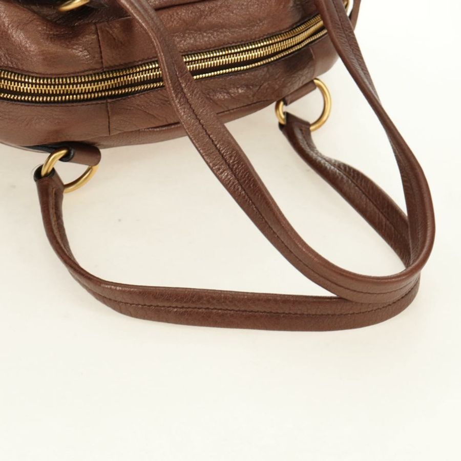 【日本直送】PRADA Ready Lock 肩背手提包,棕色金色皮革,BL0557,正品 am11881SAV-6