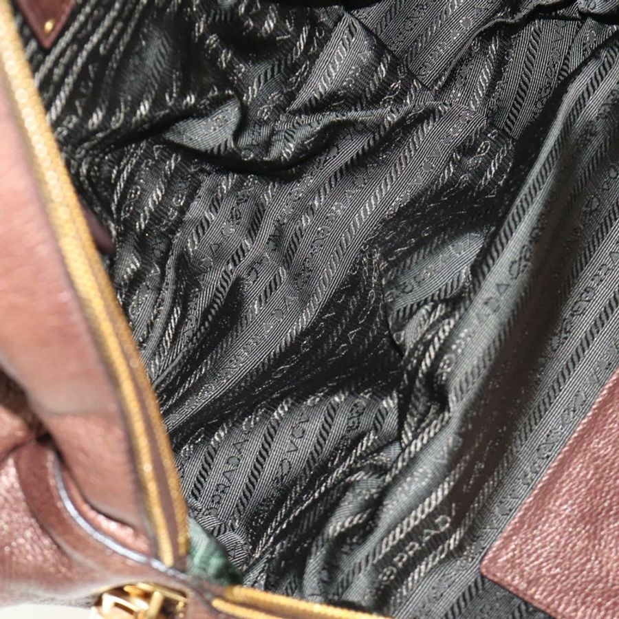 【日本直送】PRADA Ready Lock 肩背手提包,棕色金色皮革,BL0557,正品 am11881SAV-7