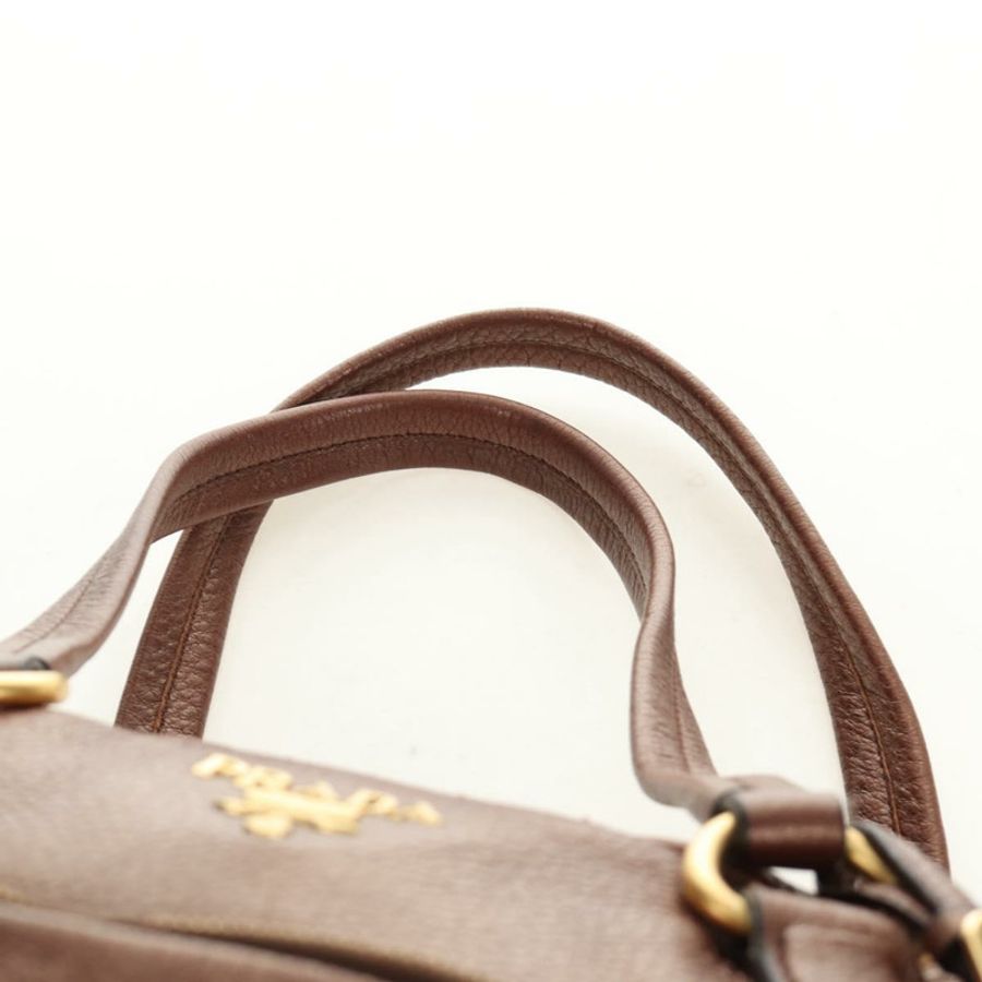 【日本直送】PRADA Ready Lock 肩背手提包,棕色金色皮革,BL0557,正品 am11881SAV-13