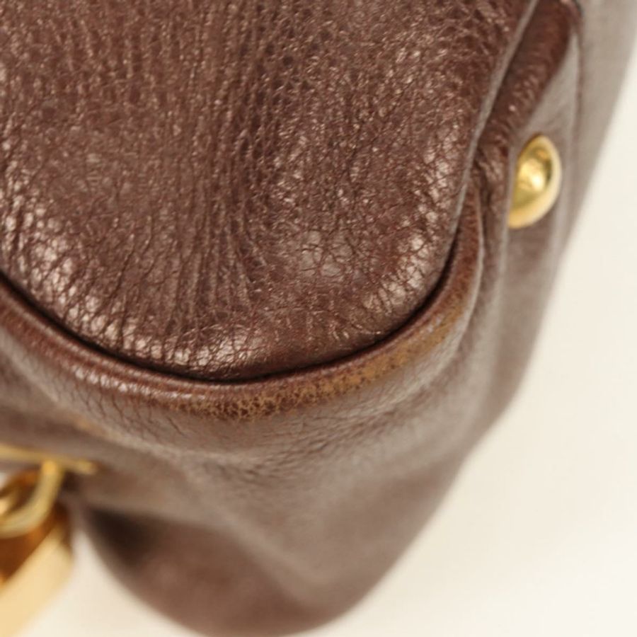 【日本直送】PRADA Ready Lock 肩背手提包,棕色金色皮革,BL0557,正品 am11881SAV-14
