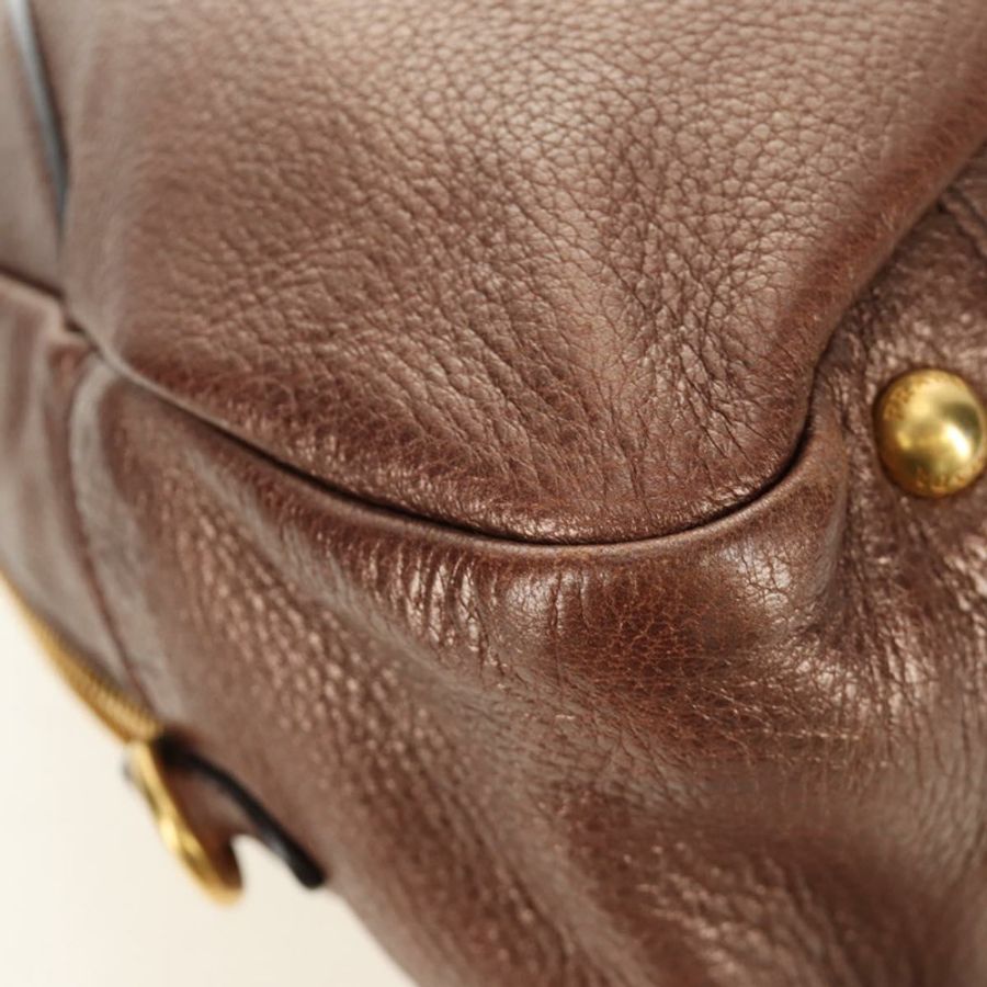 【日本直送】PRADA Ready Lock 肩背手提包,棕色金色皮革,BL0557,正品 am11881SAV-16