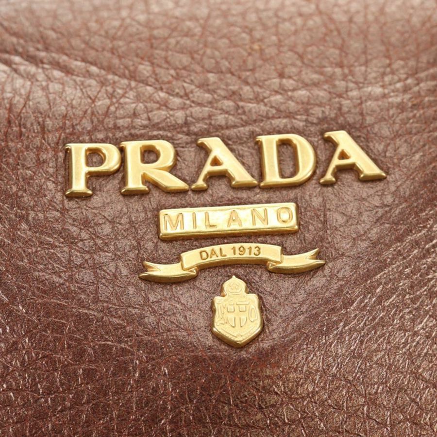 【日本直送】PRADA Ready Lock 肩背手提包,棕色金色皮革,BL0557,正品 am11881SAV-18