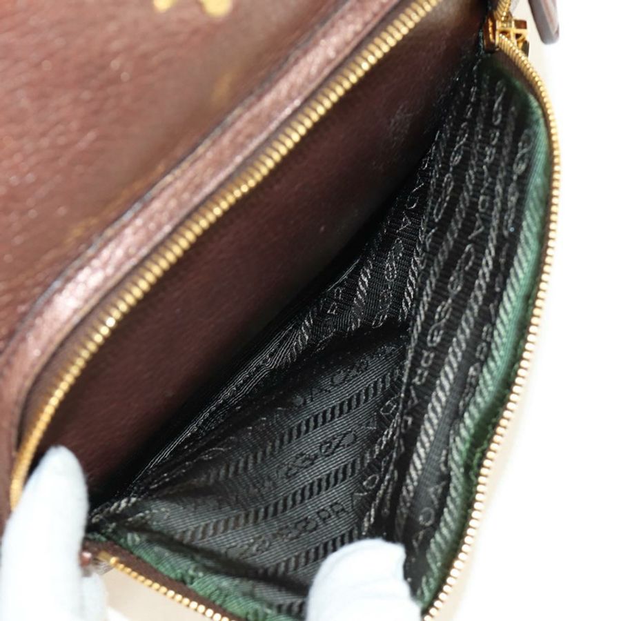 【日本直送】PRADA Ready Lock 肩背手提包,棕色金色皮革,BL0557,正品 am11881SAV-20