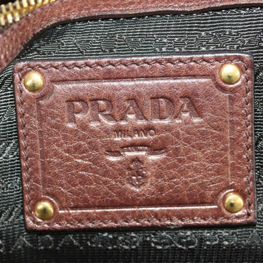 【日本直送】PRADA Ready Lock 肩背手提包,棕色金色皮革,BL0557,正品 am11881SAV-23