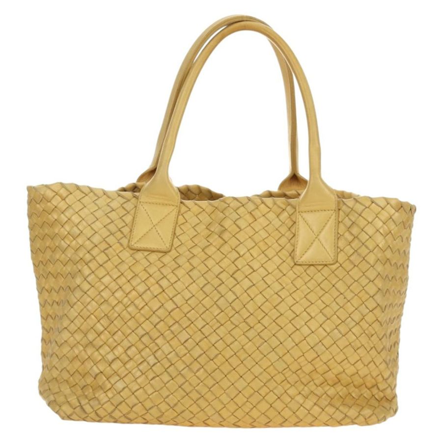 【日本直送】BOTTEGA VENETA INTRECCIATO Cabas PM 手提包 皮革 金色 141498 Auth am11898V-1