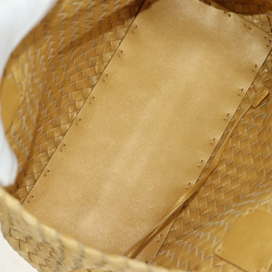 【日本直送】BOTTEGA VENETA INTRECCIATO Cabas PM 手提包 皮革 金色 141498 Auth am11898V-10