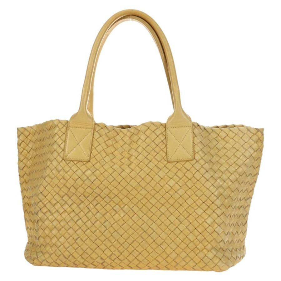 【日本直送】BOTTEGA VENETA INTRECCIATO Cabas PM 手提包 皮革 金色 141498 Auth am11898V-12