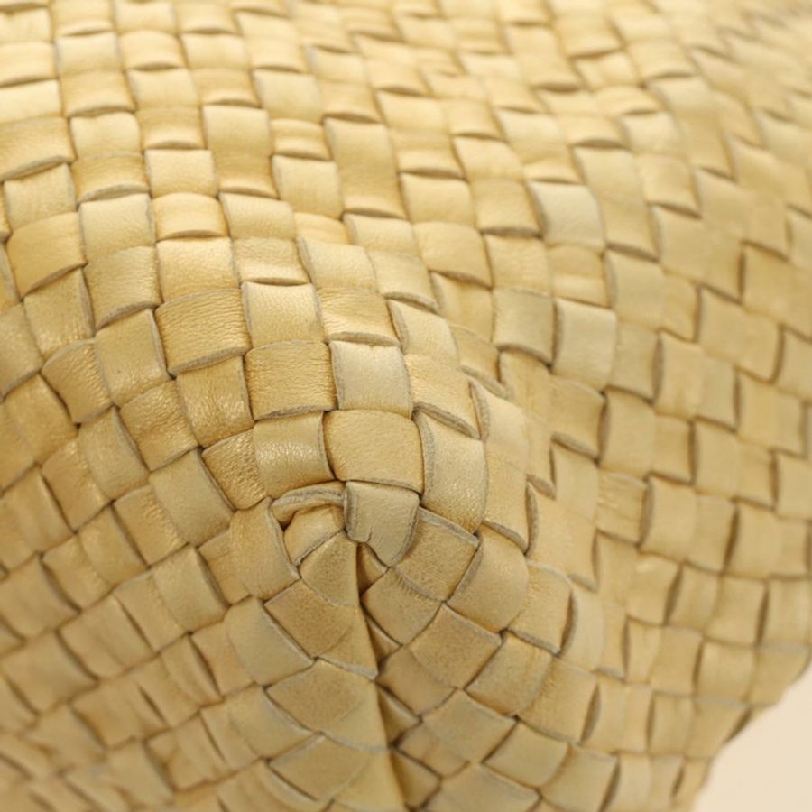 【日本直送】BOTTEGA VENETA INTRECCIATO Cabas PM 手提包 皮革 金色 141498 Auth am11898V-15