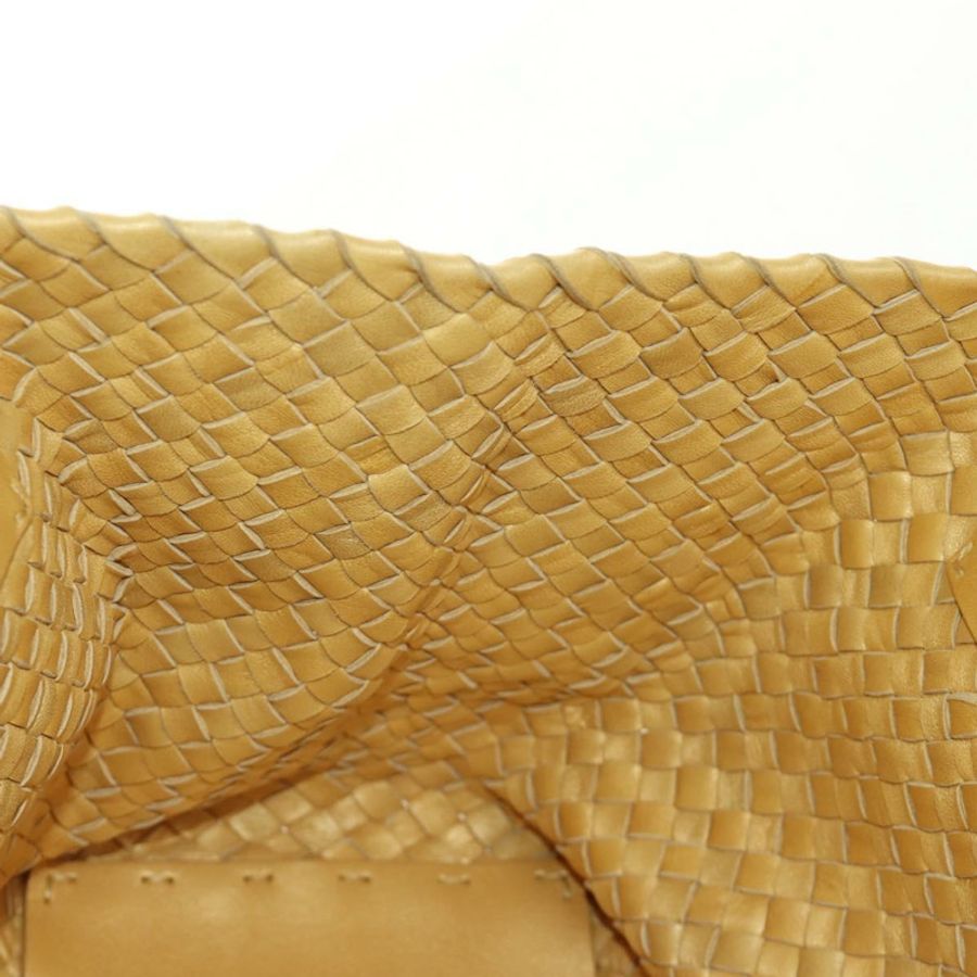【日本直送】BOTTEGA VENETA INTRECCIATO Cabas PM 手提包 皮革 金色 141498 Auth am11898V-16