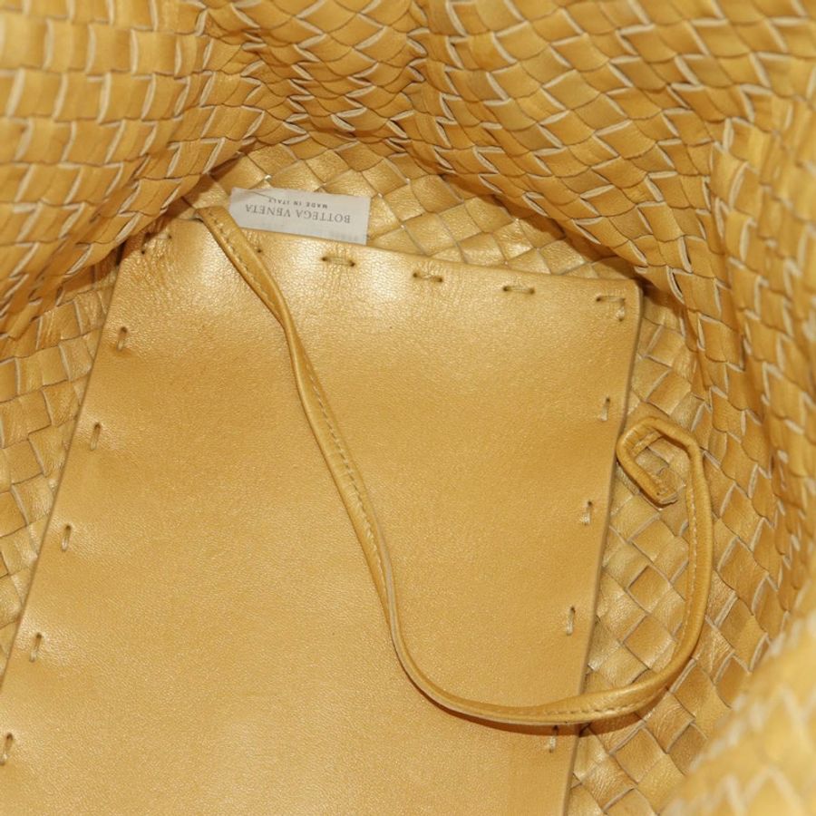 【日本直送】BOTTEGA VENETA INTRECCIATO Cabas PM 手提包 皮革 金色 141498 Auth am11898V-18