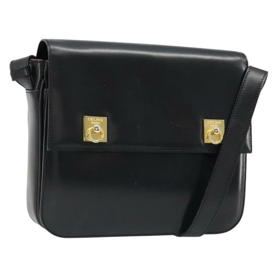 【日本直送】CELINE 黑色金色皮革肩背包,正品編號 179534A-0