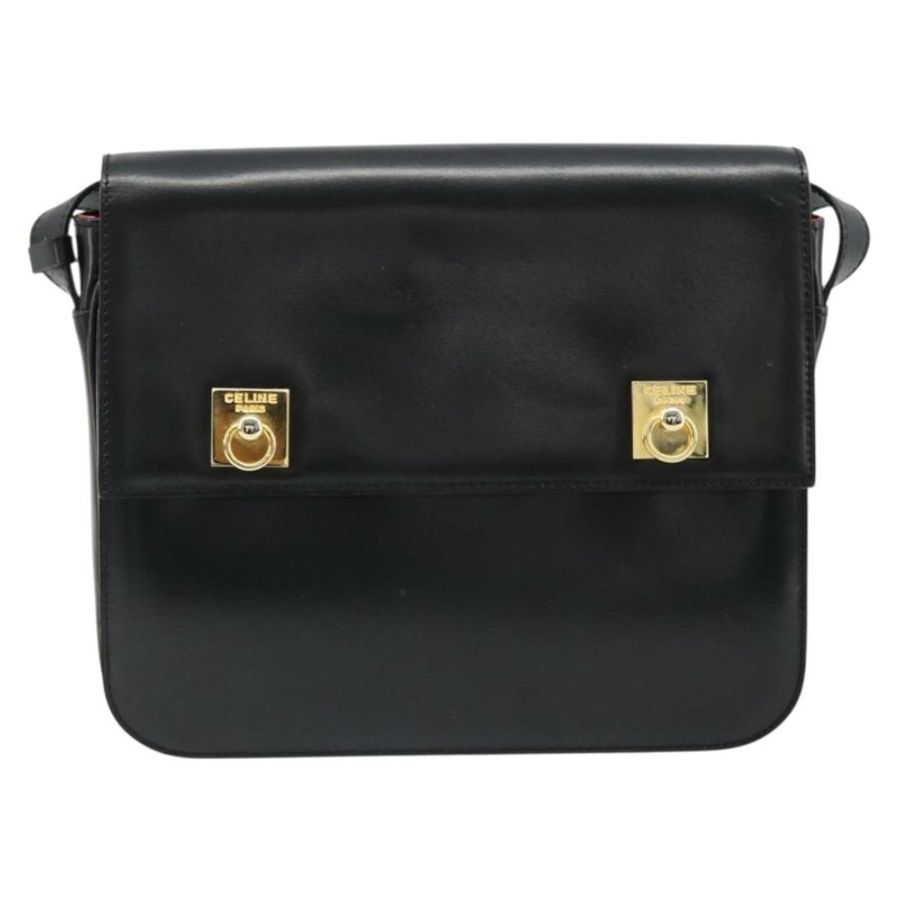 【日本直送】CELINE 黑色金色皮革肩背包,正品編號 179534A-12