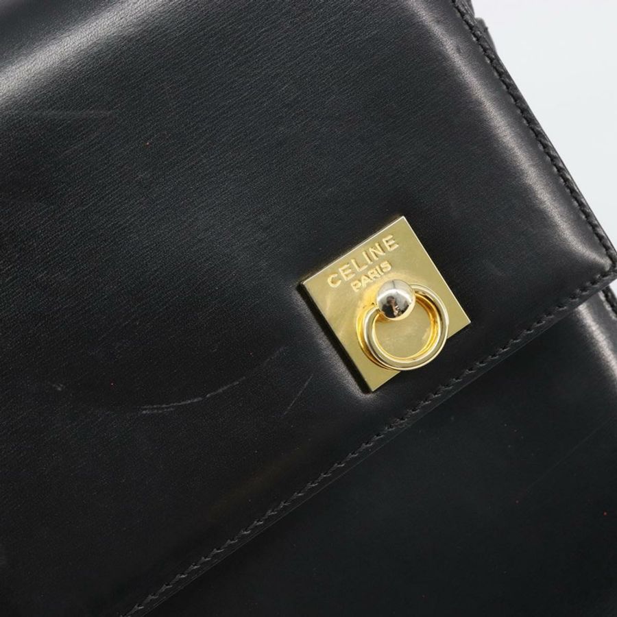 【日本直送】CELINE 黑色金色皮革肩背包,正品編號 179534A-18