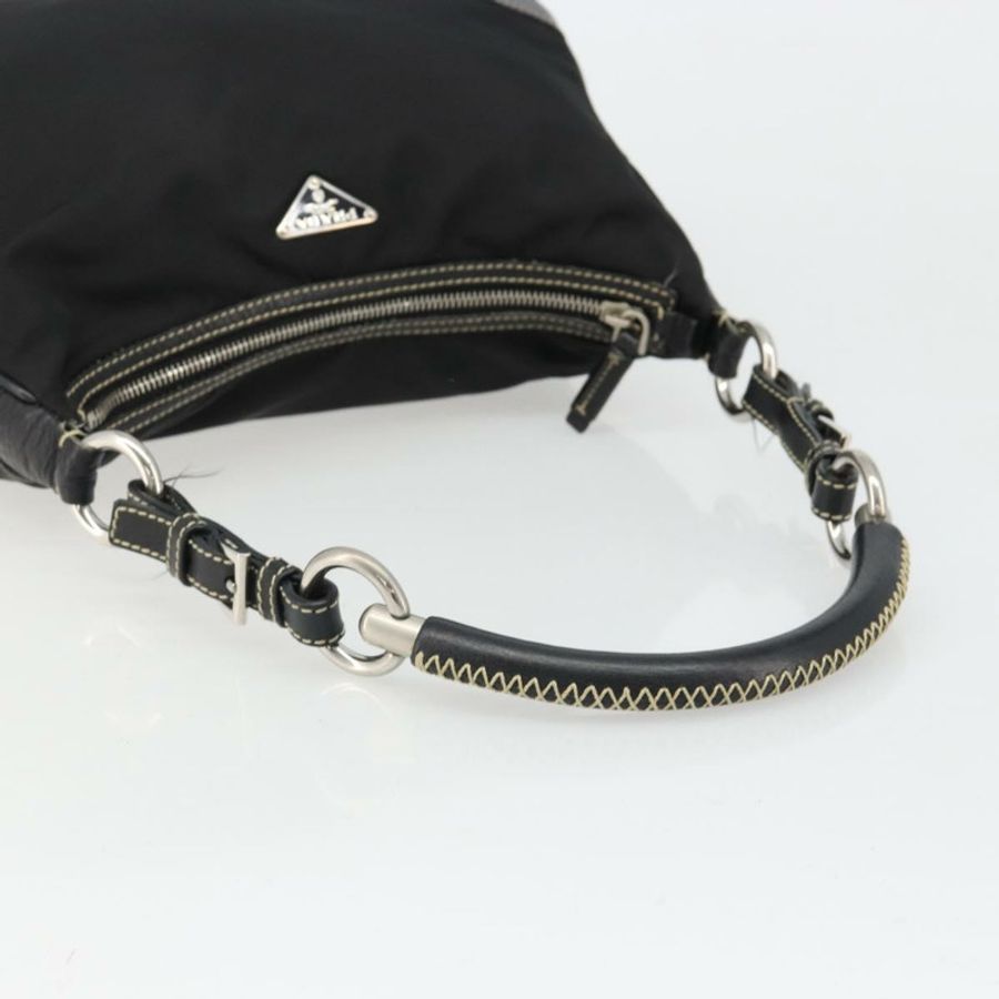 【日本直送】PRADA 單肩包 尼龍皮革 黑色 銀色 正品 179529A-6