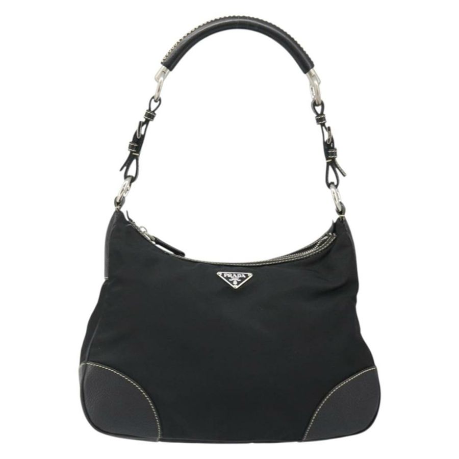 【日本直送】PRADA 單肩包 尼龍皮革 黑色 銀色 正品 179529A-12