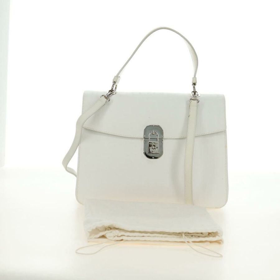 【日本直送】Salvatore Ferragamo Gancini 手提包 PVC 皮革 兩用 白色銀色 正品 179530V-11