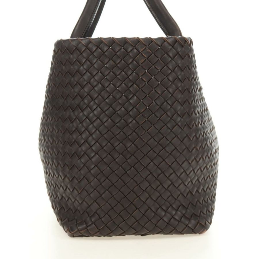 【日本直送】BOTTEGA VENETA INTRECCIATO Cabas MM 手提包 皮革 棕色 正品 185332SM-3