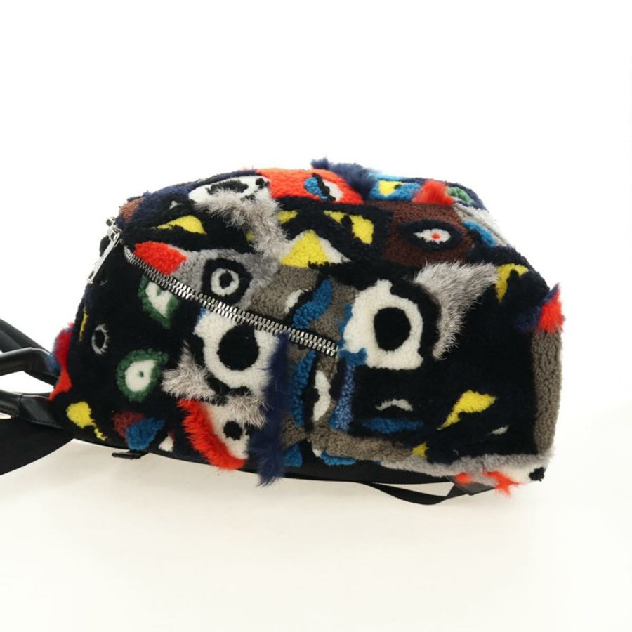 【日本直送】FENDI Bore 背包,毛絨多色銀色,正品編號 185333M-2