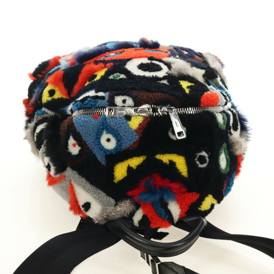 【日本直送】FENDI Bore 背包,毛絨多色銀色,正品編號 185333M-5