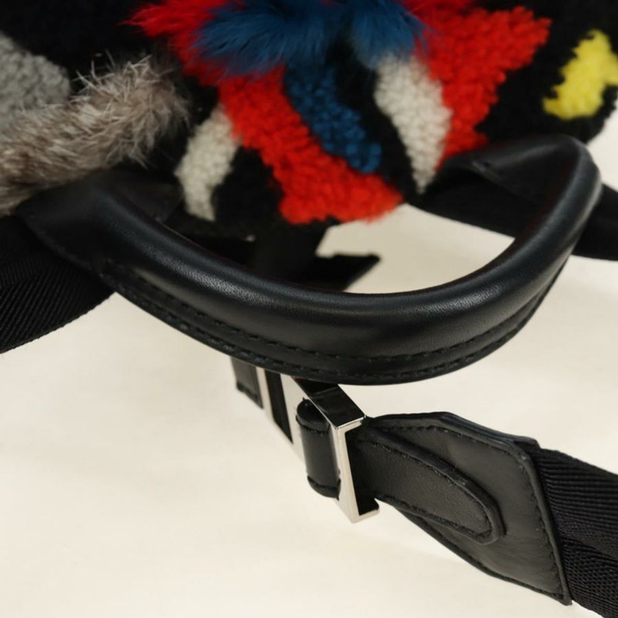 【日本直送】FENDI Bore 背包,毛絨多色銀色,正品編號 185333M-6