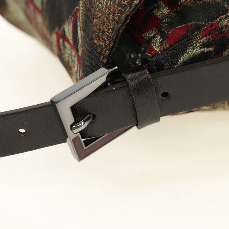 【日本直送】FENDI Zucca帆布Mamma Baguette單肩包 紅色銀色 正品 185692V-7