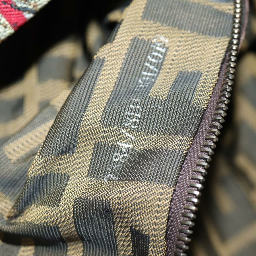 【日本直送】FENDI Zucca帆布Mamma Baguette單肩包 紅色銀色 正品 185692V-10