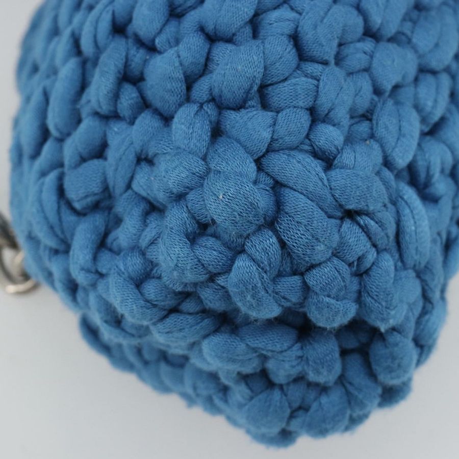 【日本直送】BOTTEGA VENETA 手提包 棉質針織布料 藍色 銀色 正品 185557A-15