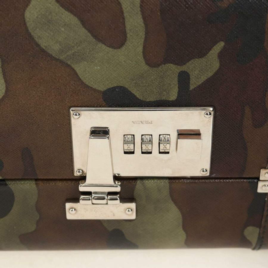 【日本直送】PRADA Trunk Saffiano 皮革迷彩款 Auth 185558V-14