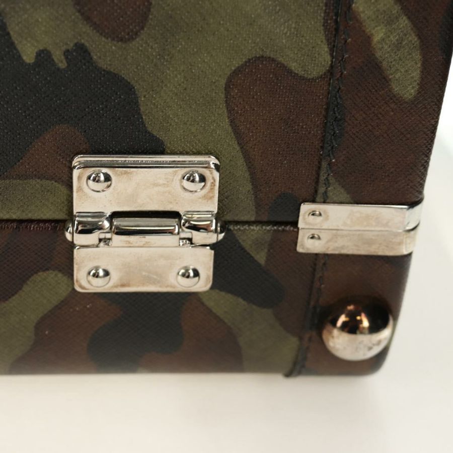 【日本直送】PRADA Trunk Saffiano 皮革迷彩款 Auth 185558V-21