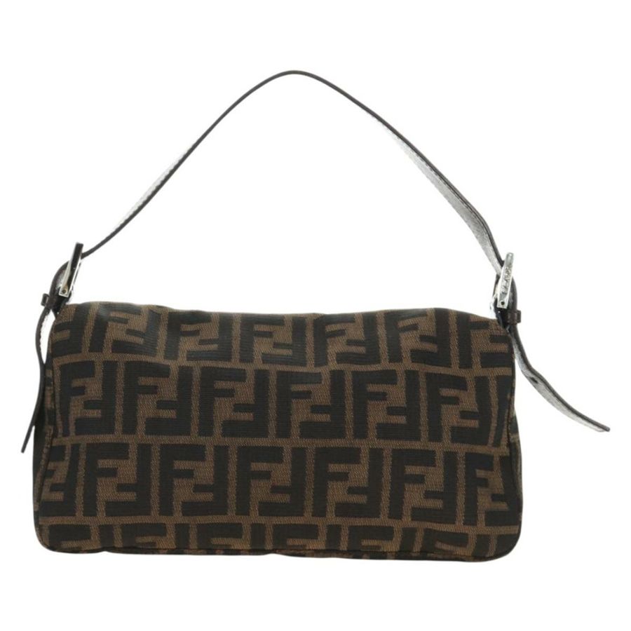 【日本直送】FENDI Zucca帆布Mamma Baguette單肩包 黑色棕色 正品 185313M-1