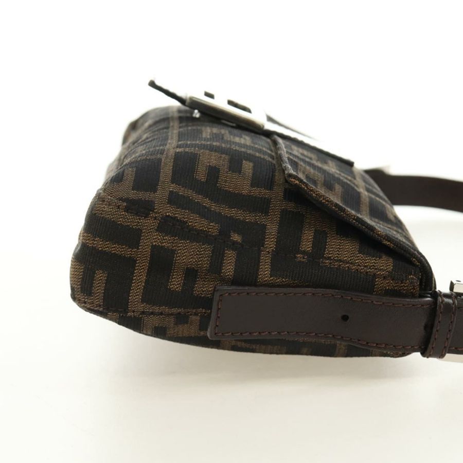 【日本直送】FENDI Zucca帆布Mamma Baguette單肩包 黑色棕色 正品 185313M-3