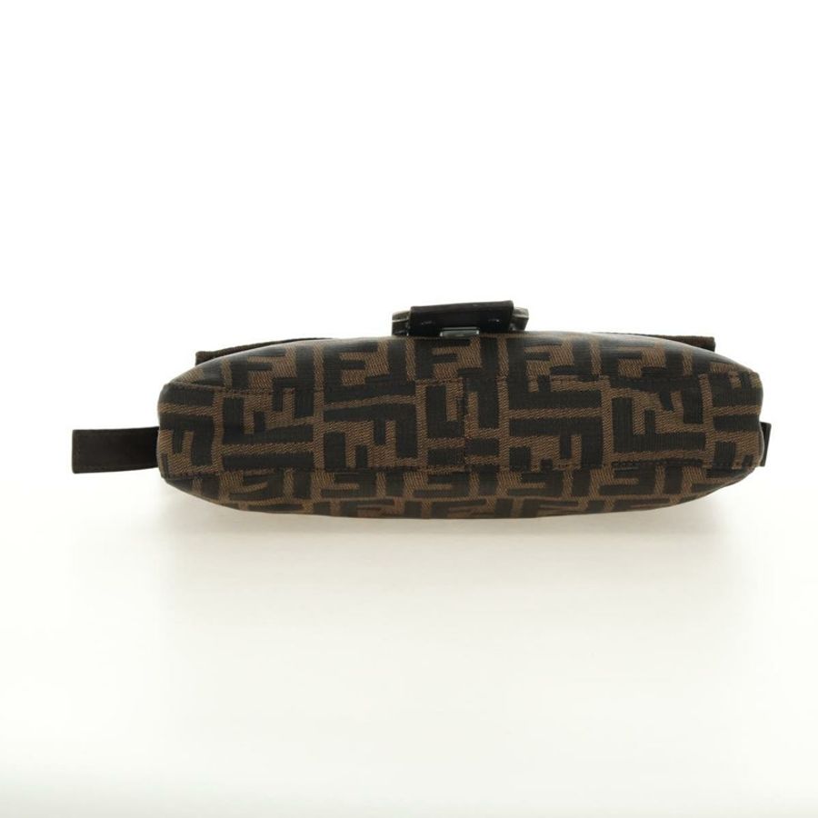 【日本直送】FENDI Zucca帆布Mamma Baguette單肩包 黑色棕色 正品 185313M-4
