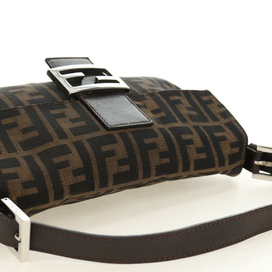 【日本直送】FENDI Zucca帆布Mamma Baguette單肩包 黑色棕色 正品 185313M-5